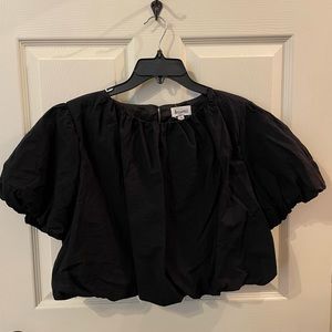 Black ruffle top